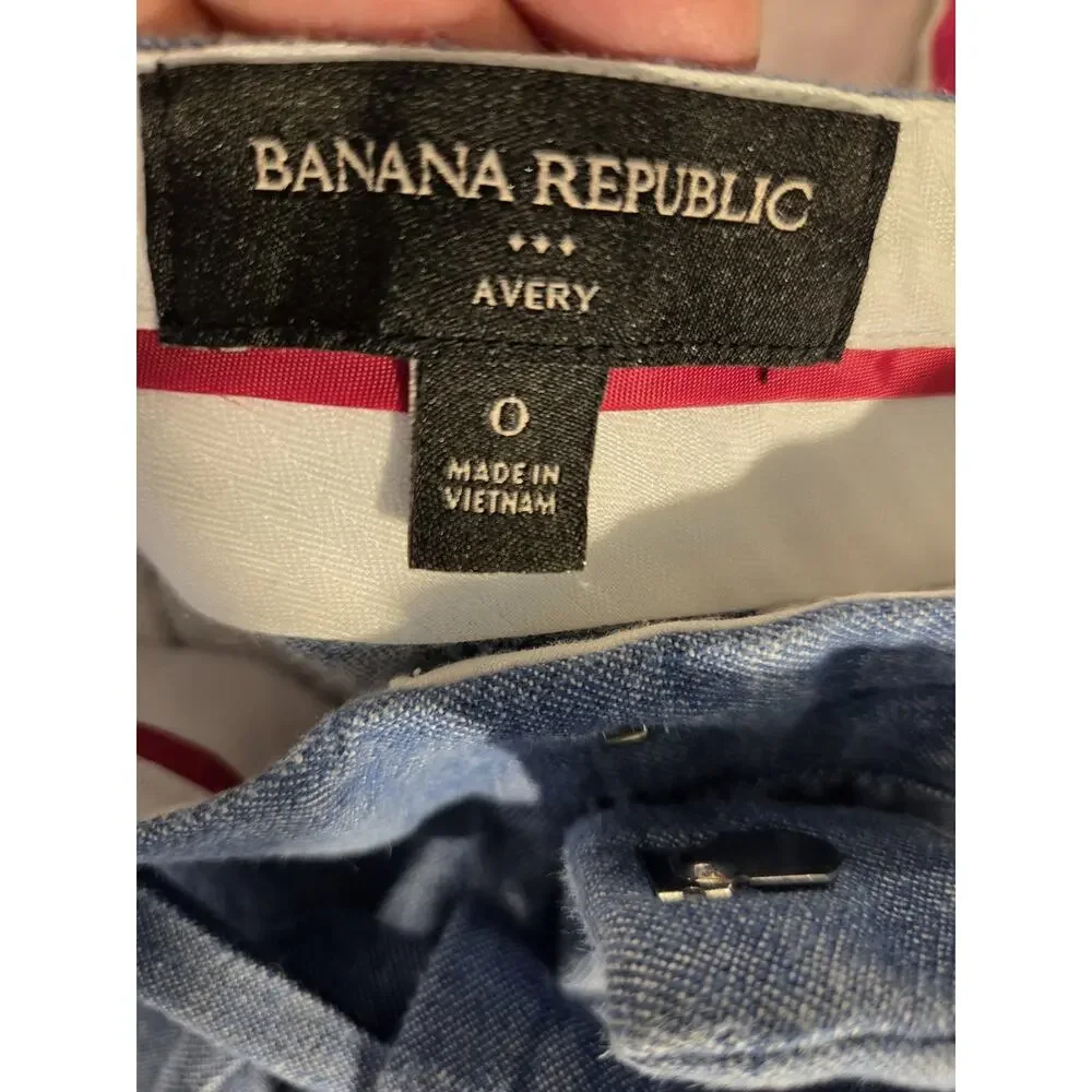 Womens Banana Republic Linen Blend Avery Ankle Pants Sz O Attached Tie Belt